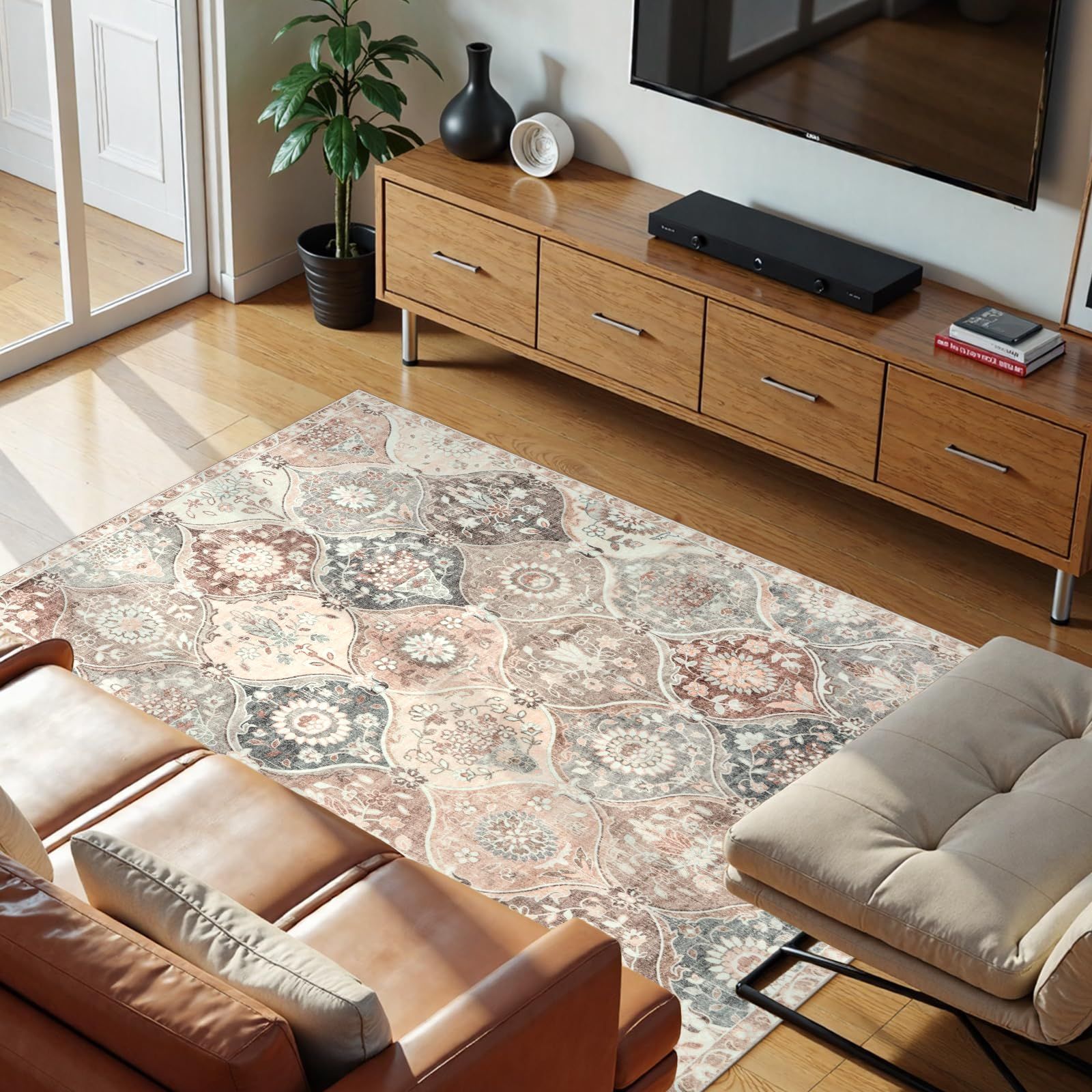 【色: 【A柄】キャラメルブラウン】HAOCOO ラグ カーペット 洗える 14 Amazon | HAOCOO ラグ 洗える 90×150cm ホットカーペット対応 ペルシャ
