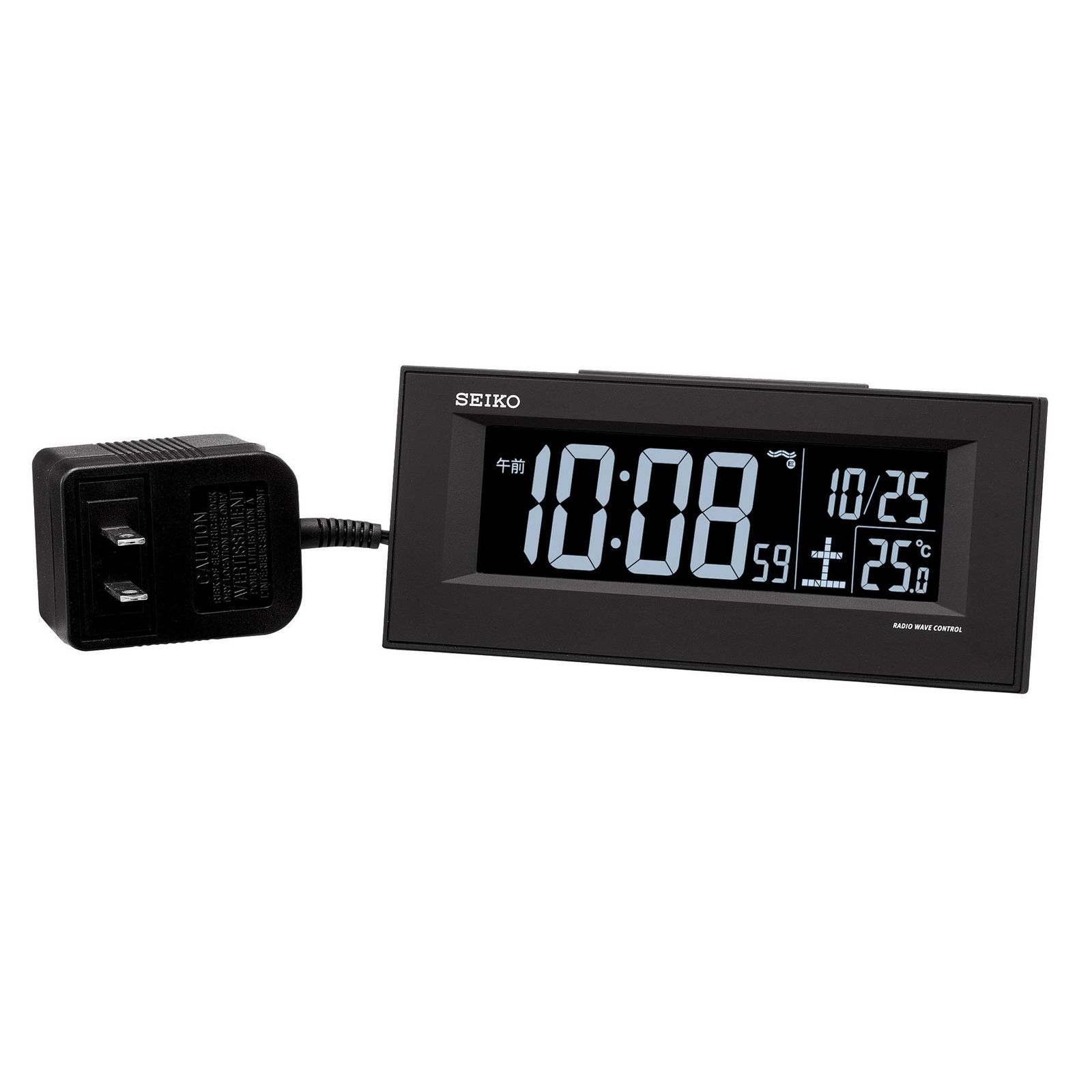 セイコークロック(Seiko Clock) 置き時計 01:黒 本体サイズ:6.4×15.4×3.9cm 目覚まし時計 電波 交流式 デジタル BC413Kp 3fb70c35