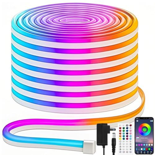 iNextStation ledテープライト 防水 RGB テープライト 5m 12v 音楽連動 タイマー機能 高輝度 ledチューブライト 間接照明 調光調色 切断可能 フレキシブル アダプター付き インドア/屋外/寝室/キッチン/リビング d3849cc5