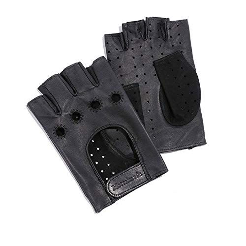 新品 (モトーリモーダ/Motorimoda)オリジナル ドライビンググローブT4 半指 羊革 日本製 DRIVING GLOVE L ブラック