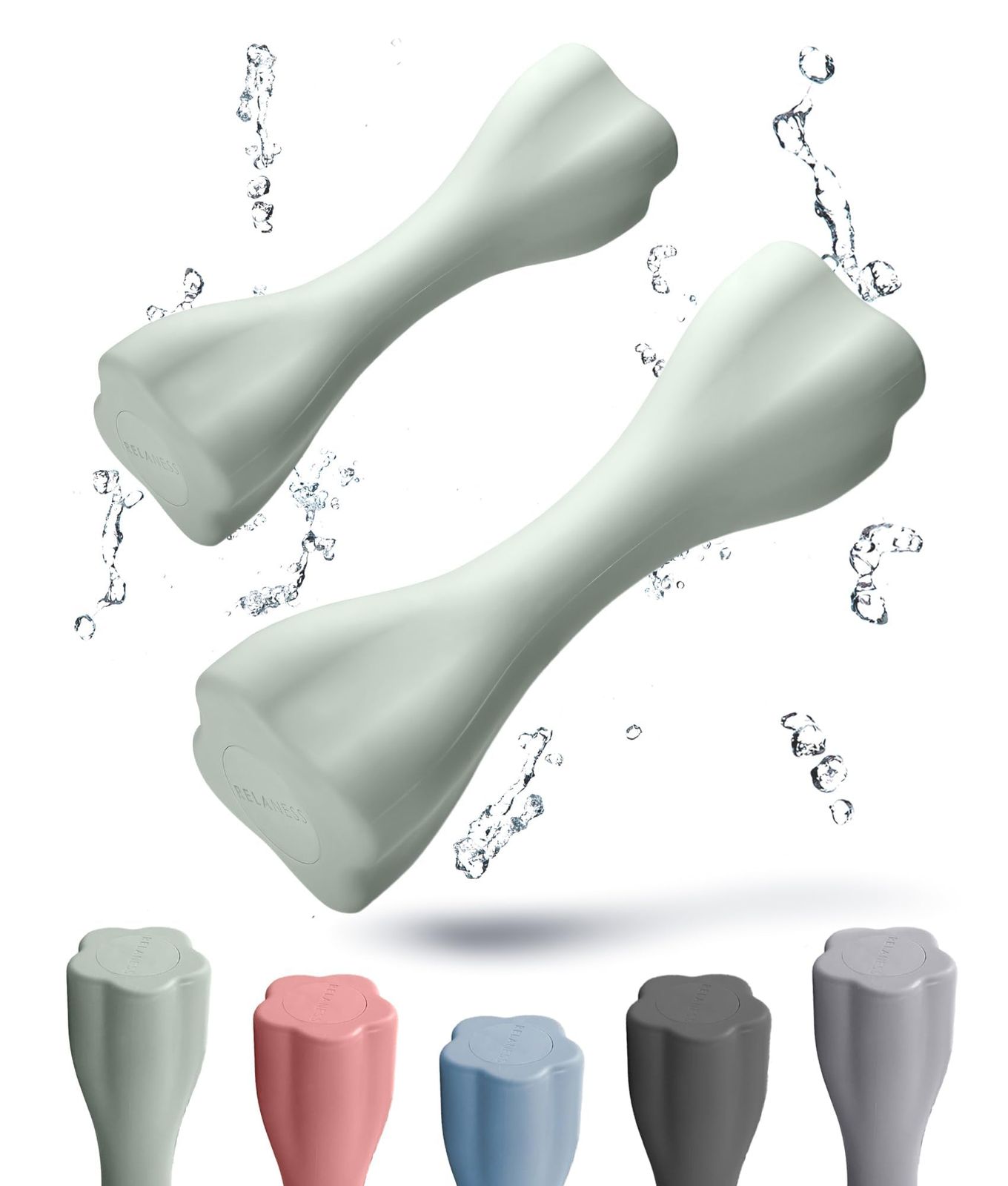 新品 RELANESS CurvyBar 飾れる ダンベル 1kg/2kg/3kg/4kg/5kg【お風呂で使える/インテリアに合う】2個セット 筋トレ 鉄アレイ ソフトコーティング dumbbell set RE102