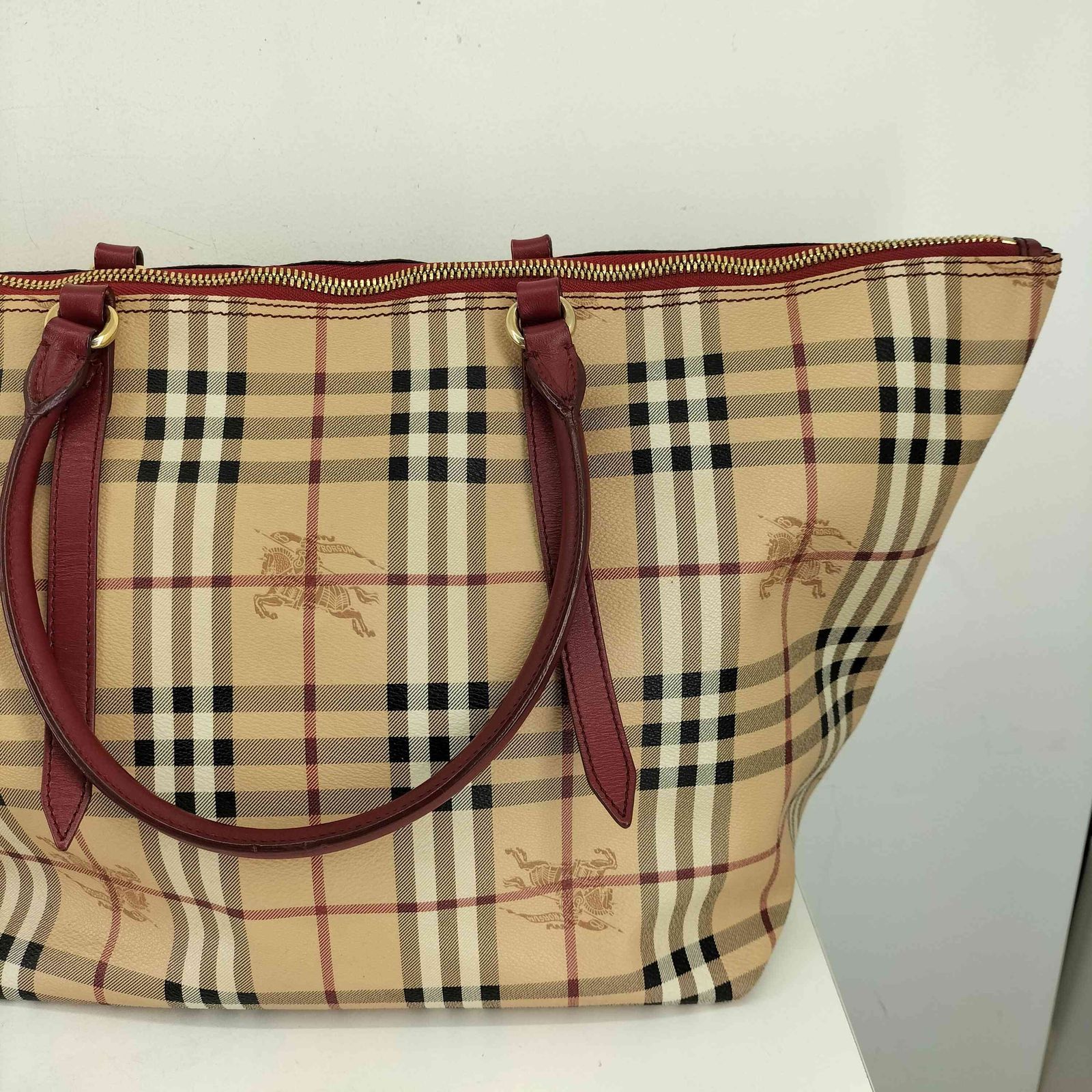 バーバリー BURBERRY ノバチェック レザートートバッグ レディース