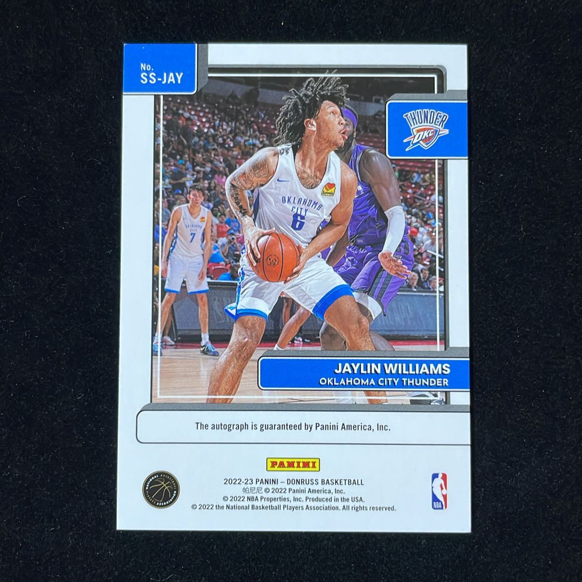Jaylin Williams ジェイリン・ウィリアムズ Panini Donruss 2022-23