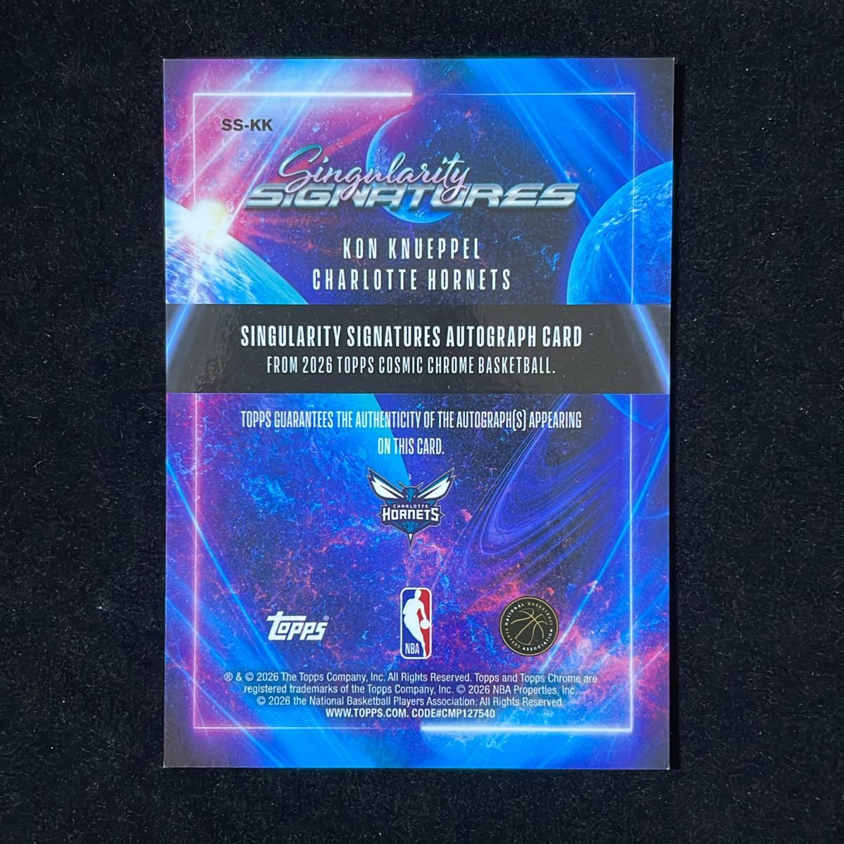Kon Knueppel コン・カニップル Topps Cosmic Chrome 2025-26 RC On 