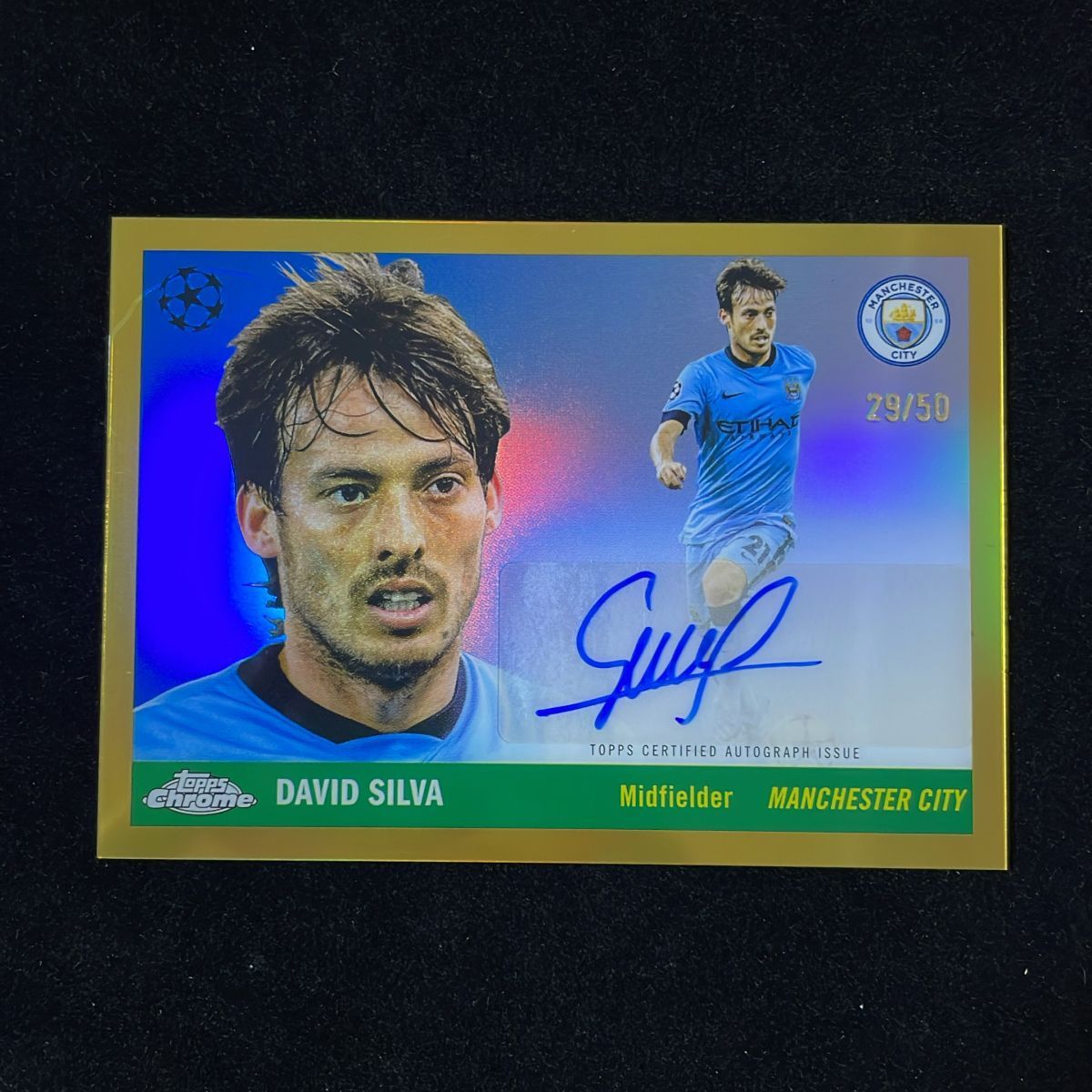 【50枚限定】David Silva ダビド・シルバ Topps 1955 Chrome UCC 2026 /50 Gold Auto サイン 直筆 Manchester City