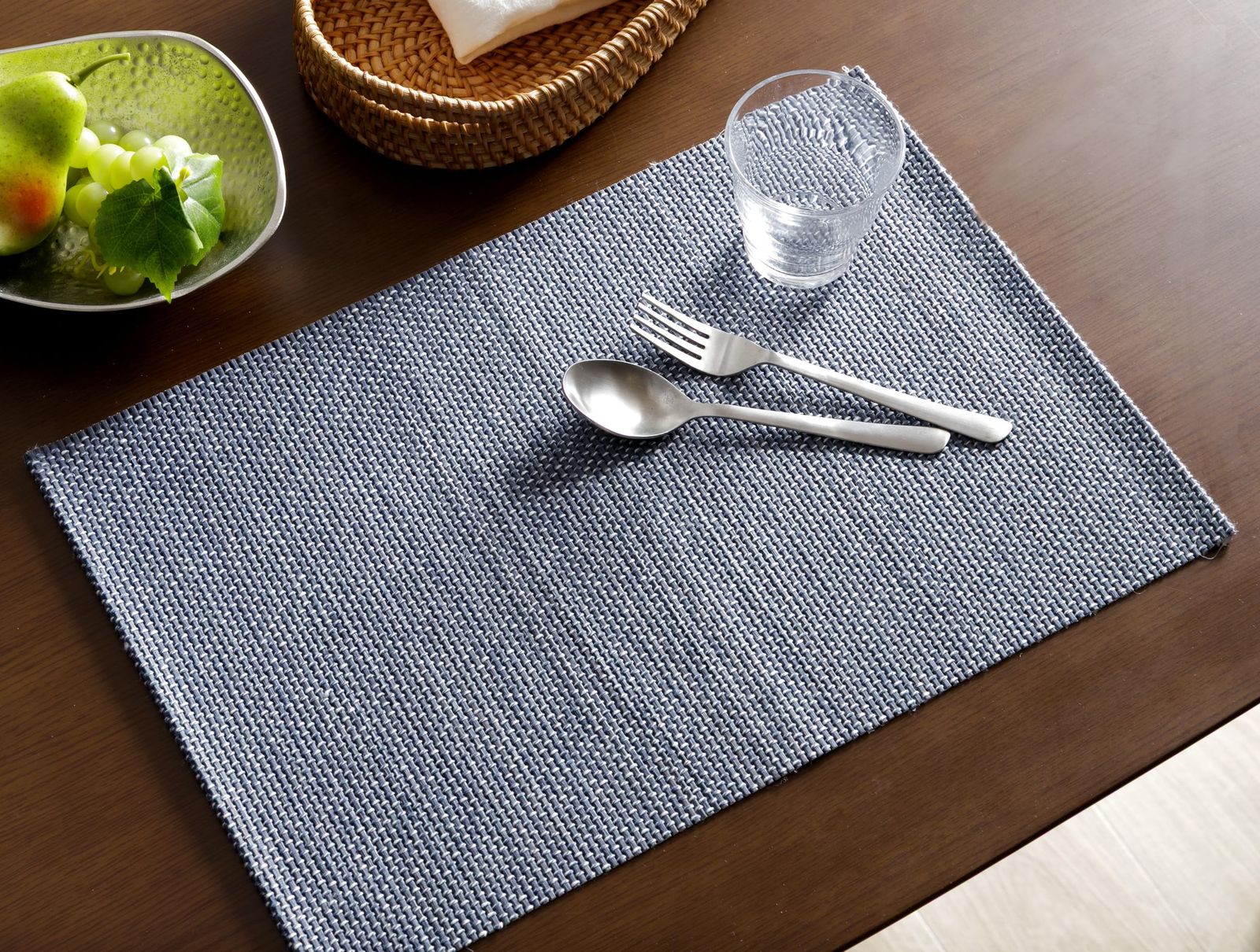 新品 イケヒコ 竹 ランチョンマット ジーンズ 約30×45cm ネイビー 竹