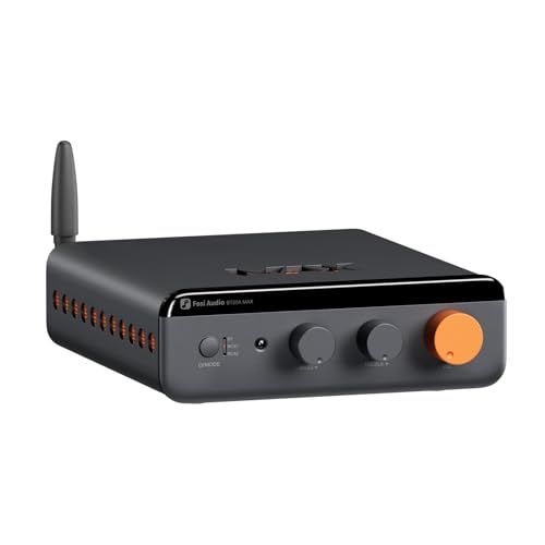 Fosi Audio BT20A MAX ステレオパワーアンプ 300W×2 Hi-Fi オーディオアンプ PFFB技術搭載 LDAC対応 Bluetooth 6.0 デュアル独立電源 リモコン付き 2.1システム ホームオーディオ リモコン dce40d3c