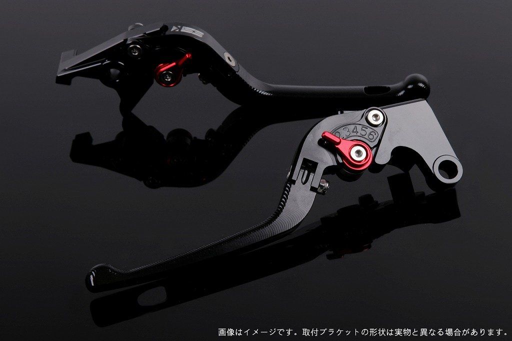 新品 3D可倒式アジャストレバー ブレーキ&クラッチセット レバー色:ブラック アジャスト色:レッド (NINJA250R 08-12)/(NINJA250 13-)/(Dトラッカー125)/(DトラッカーX)/(KLX125)/(250TR)/(KLX250
