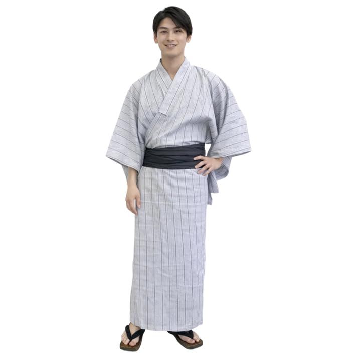 [和遊楽] メンズ浴衣 しじら織り 綿100% 男性用浴衣 単品 M L サイズ 夏祭り 花火大会 部屋着 温泉 旅館 父の日 プレゼントe f2cb5fe2