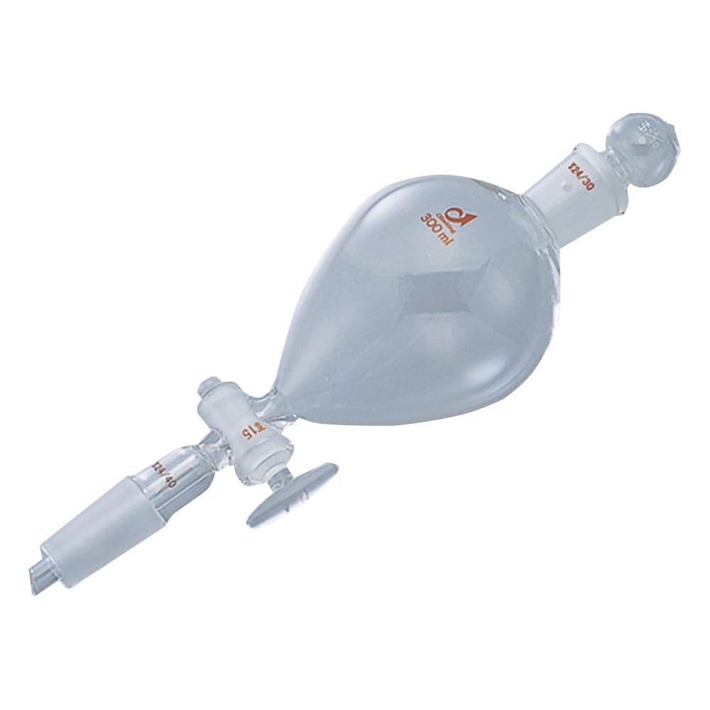 新品 共通摺合丸型分液ロート ガラスコック付 300mL /1-4343-02