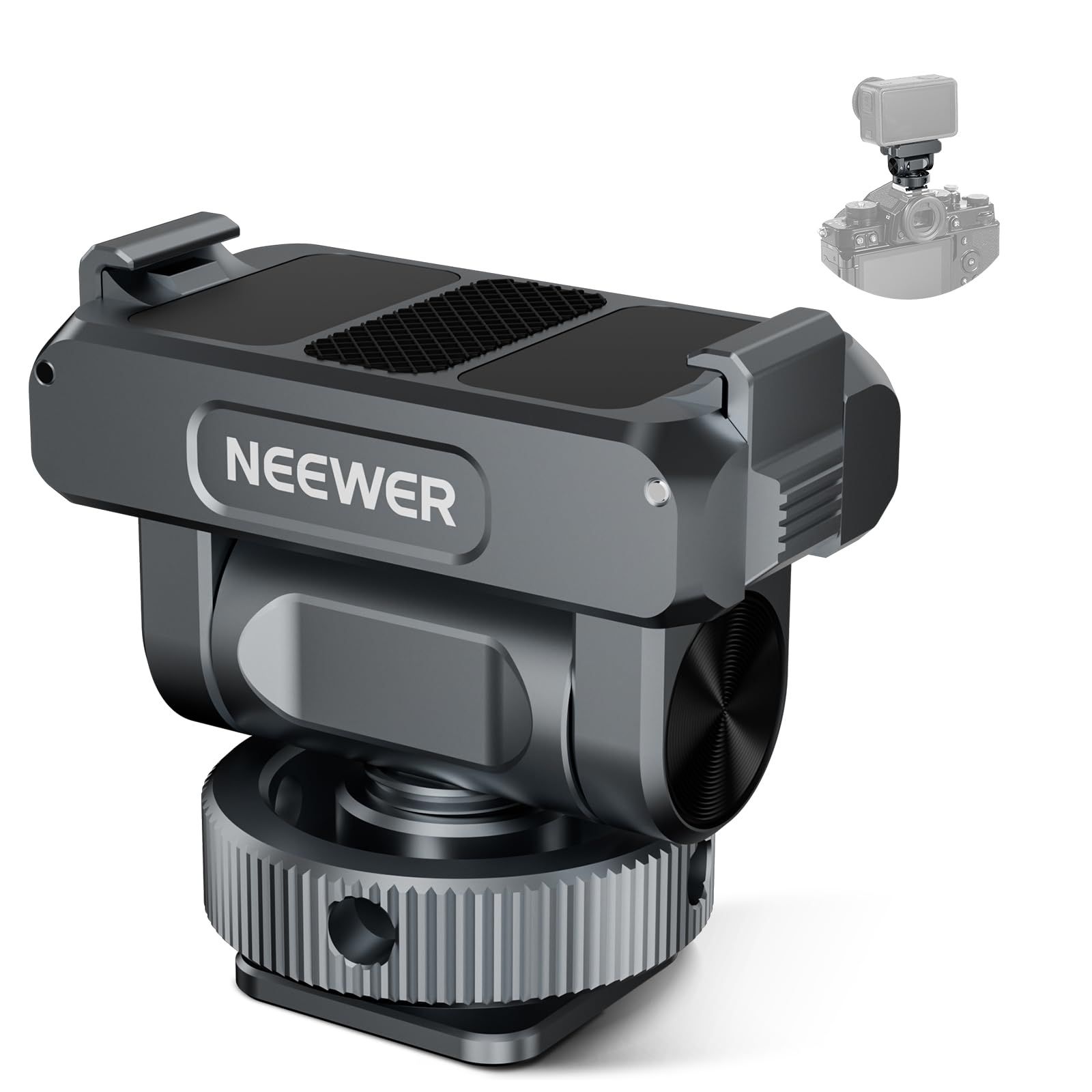 新品 NEEWER マウントアクセサリー マグネット式 コンパチブル Osmo 360 /Action 5 Pro/4/3 クイックリリース 磁気マウントアダプター 160°チルト アクションカメラアダプター コールドシュー/1/4ネジ付き Vlogging