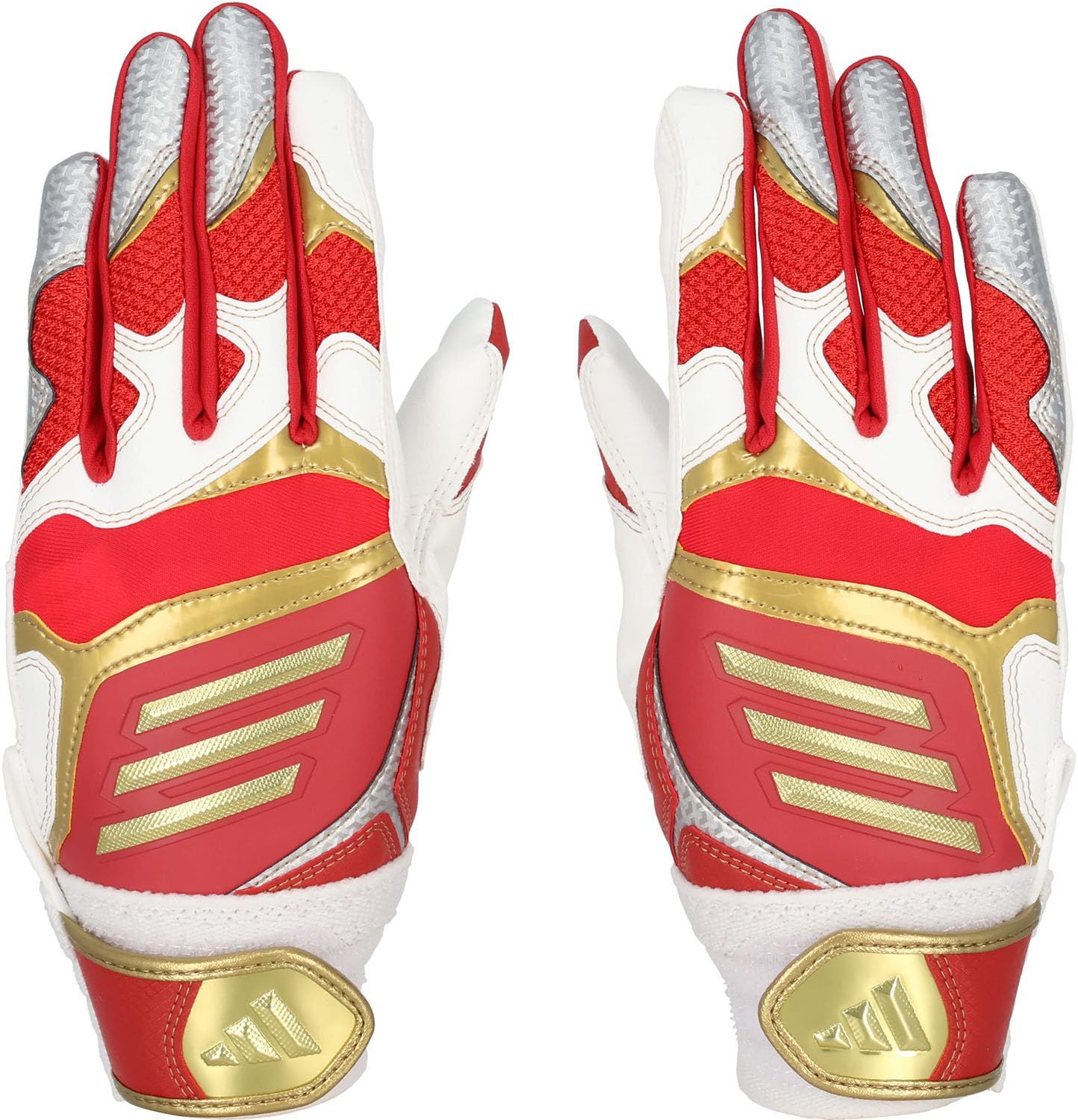 新品 adidas(アディダス) 野球 バッティング手袋 51 バッティンググラブ JUNIOR レッド×ゴールド(6482) JM LBG904
