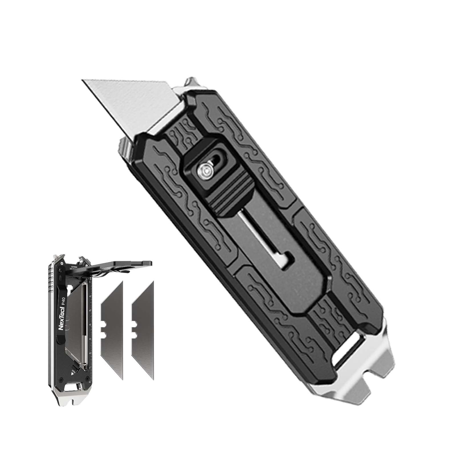 NexTool E20 マルチツール ダンボールカッター、8-in-1 マガジン式多機能カッター、コンパクトなEDCツール、3刃自動交換＆ストレージ機能付き、キャンプ＆ハイキング、ポケットマルチツール ミニカッターナイフ DIYとアウトドア活 3378a912