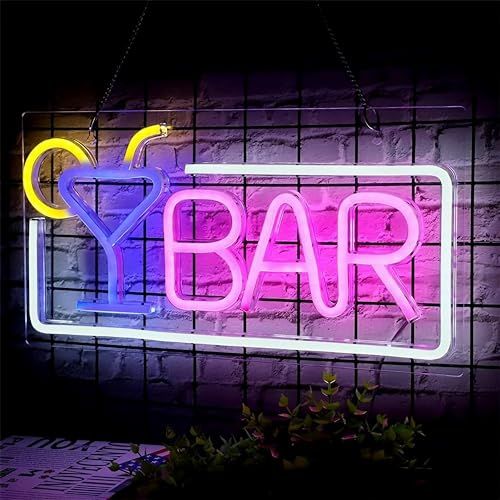 East Leaf バーネオンサイン BAR ネオン サイン ネオンライト バー ホームバー 壁掛け LED USB給電 インテリア 業務用 デコレーション (ホワイト) 国内発送 950c1239
