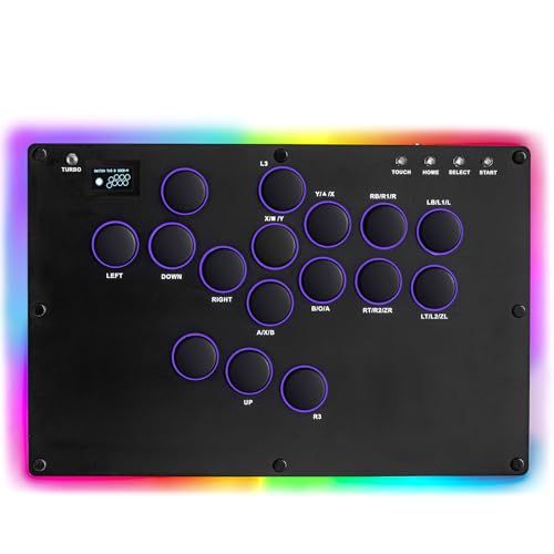 Zeetain アケコン レバーレス コントローラー レバーレス アケコン T15 - 格闘ゲーム専用/極薄軽量/広天板&静音ボタン交換可能/RGB LED ホットスワップ/無遅延接続 PC/Switch/PS4/PS3 対応 連射機能付き cd0a8f79