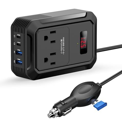 BESTEK インバーター 修正正弦波 200W 「強化版」 12v 100v 電圧保護付き シガーソケット コンセント 急速給電 車載用 カーインバーター USB-C PD 30W/ USB-A QC 18W 合計4ポート コンバーター 車 45574c13