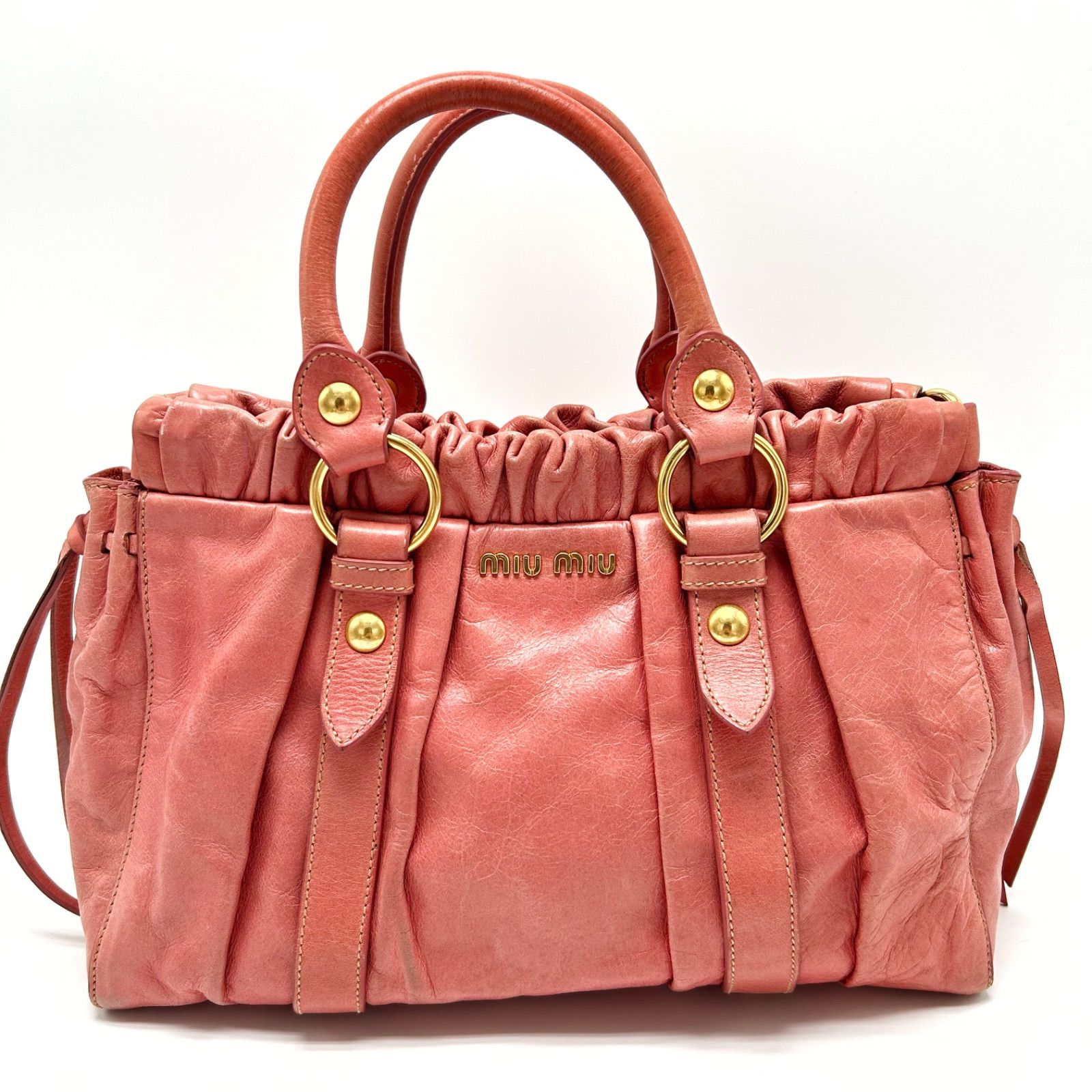 美品 miumiu ミュウミュウ ヴィッテロ ハンドバッグ 2WAY ショルダー 