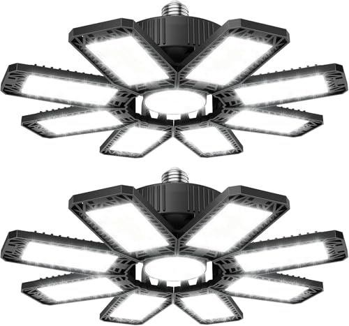 MGOXOガレージライトled 作業灯 led シーリングライト200W 14000K 天井照明 取付簡単 工事不要 角度調節可能 車庫 倉庫 納戸 工事用照明 昼白色 (2個)ts 01a0b3d8