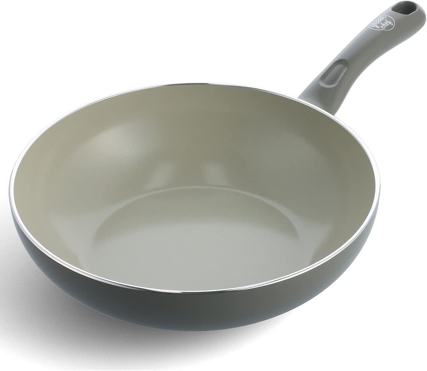 グリーンシェフ フライパン 28cm IH・ガス火対応 【アースカラー】 PFASフリー 有害物質・フッ素樹脂不使用 スターターモデル ダイヤモンド粒子配合 クォーツ グレー CC005425-004★ 12eb9696