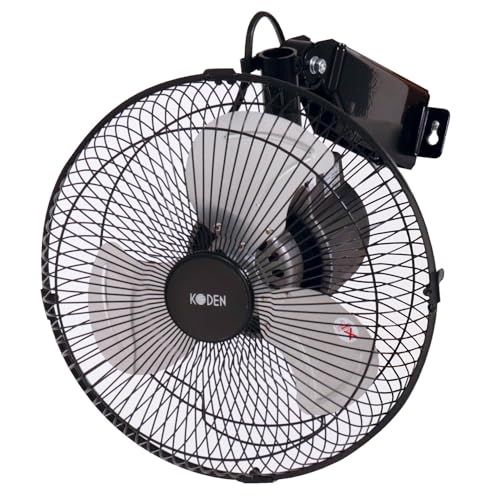 広電(KODEN) 工業扇 工場扇 業務用扇風機 ミニ 25cm 壁掛け型 省スペース ブラック 上下左右360°ラウンドムーブ送風 自動首振り 風量3段階 アルミ羽根 持ち運び簡単 ブラック CFF253WMA-AZ★ 8cbaf1b6
