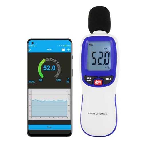 Bluetooth対応デジタルサウンドレベルメーター ポータブルSPLメーター 30~130dBA範囲最大/最小データホールド LCDディスプレイバックライト付き 自宅、学校、職場で正確なサウンド測定を実現so 05608f3f