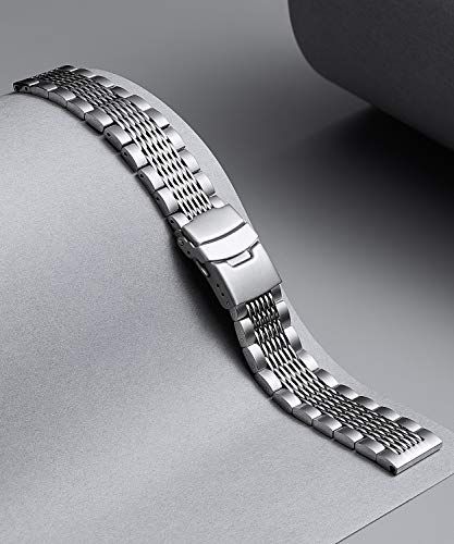 BINLUN] 時計バンド ステンレス メタルバンド 交換用金属腕時計ベルト