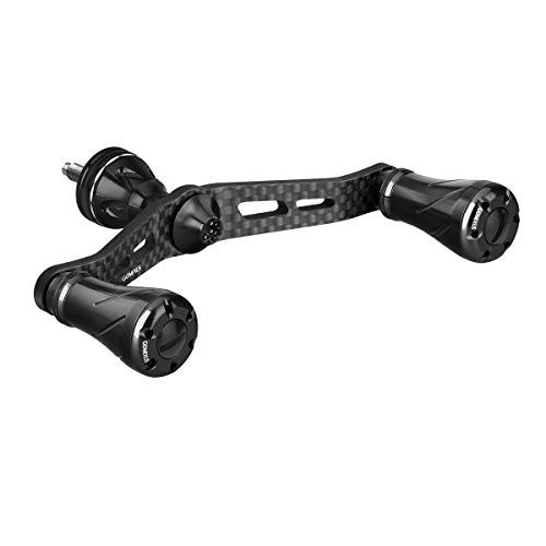 ゴメクサス FY98 リールハンドル カーボン製 シマノ (Shimano) スピニングリール対応 リール ダブルハンドル ソアレ ヴァンフォード ツインパワー 交換 98mm ハンドルノブ付き イカ アジング エギング ライトゲーム 左右兼 dbce2ae4