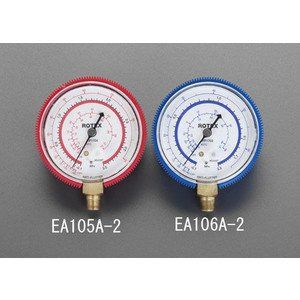 新品 エスコ [R404A・R407C・R134a]直径68mm圧力計 EA105A-2