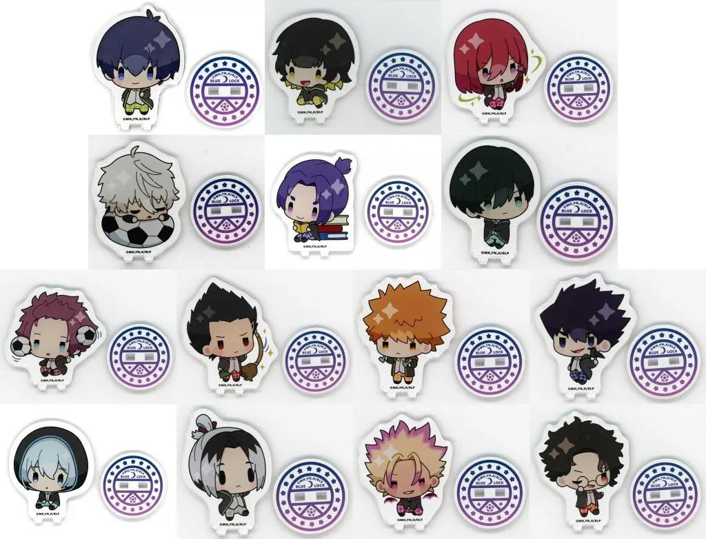 【中古】アクリルスタンド・アクリルパネル 全14種セット 「ブルーロック×animatecafe Wizard cafe トレーディングアクリルスタンド」