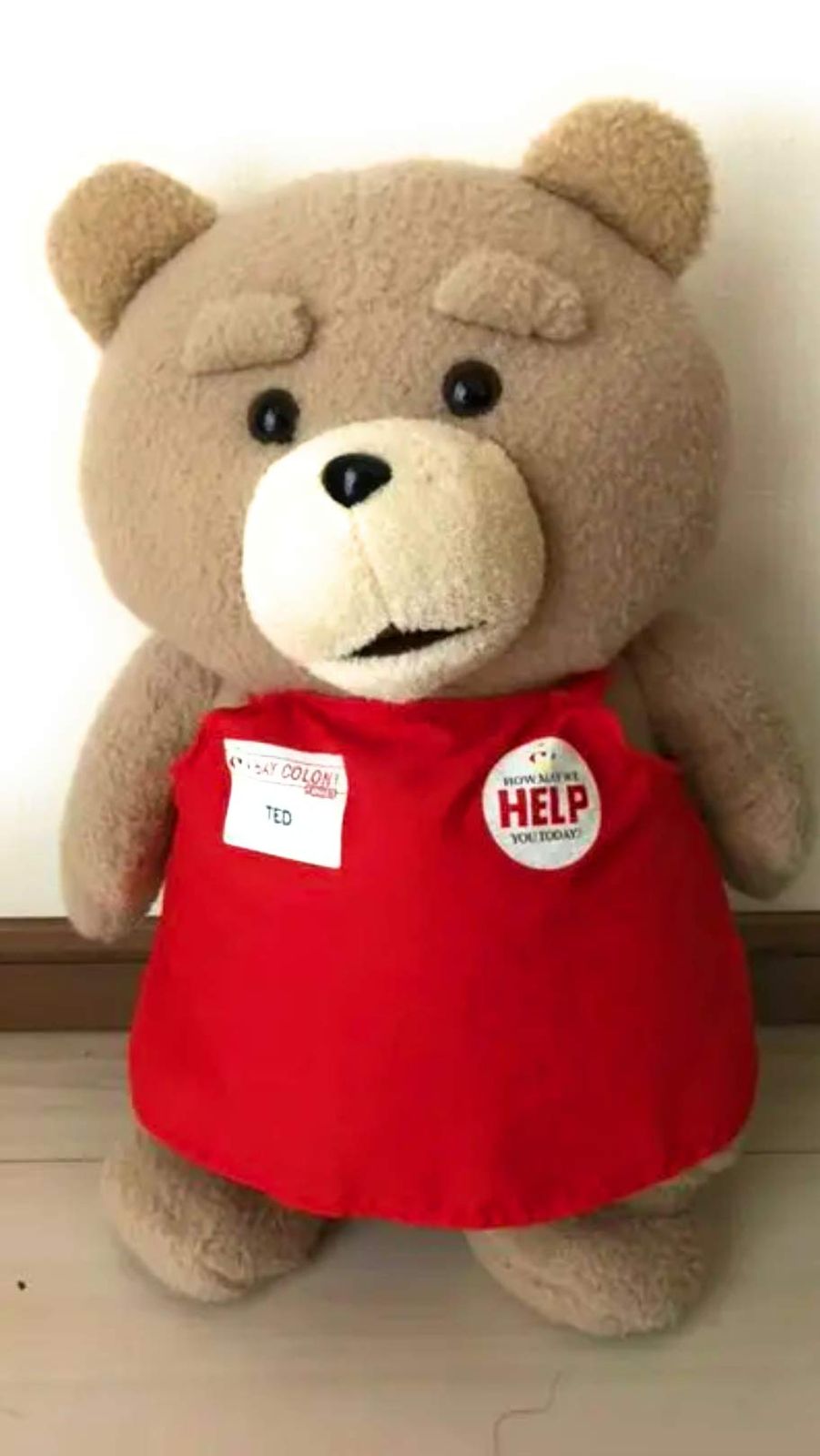 新品 tedテッド　おれのBIGモフモフエプロンぬいぐるみ　 特大48cm