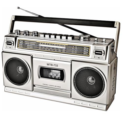 ラジカセ レトロ 80年代スタイル カセットプレーヤー内蔵 Bluetooth/USB/SD対応 AM/FM/SW1/SW2ラジオ 24W ステレオ デュアルスピーカー(WTB-732)ts a1ab49a4