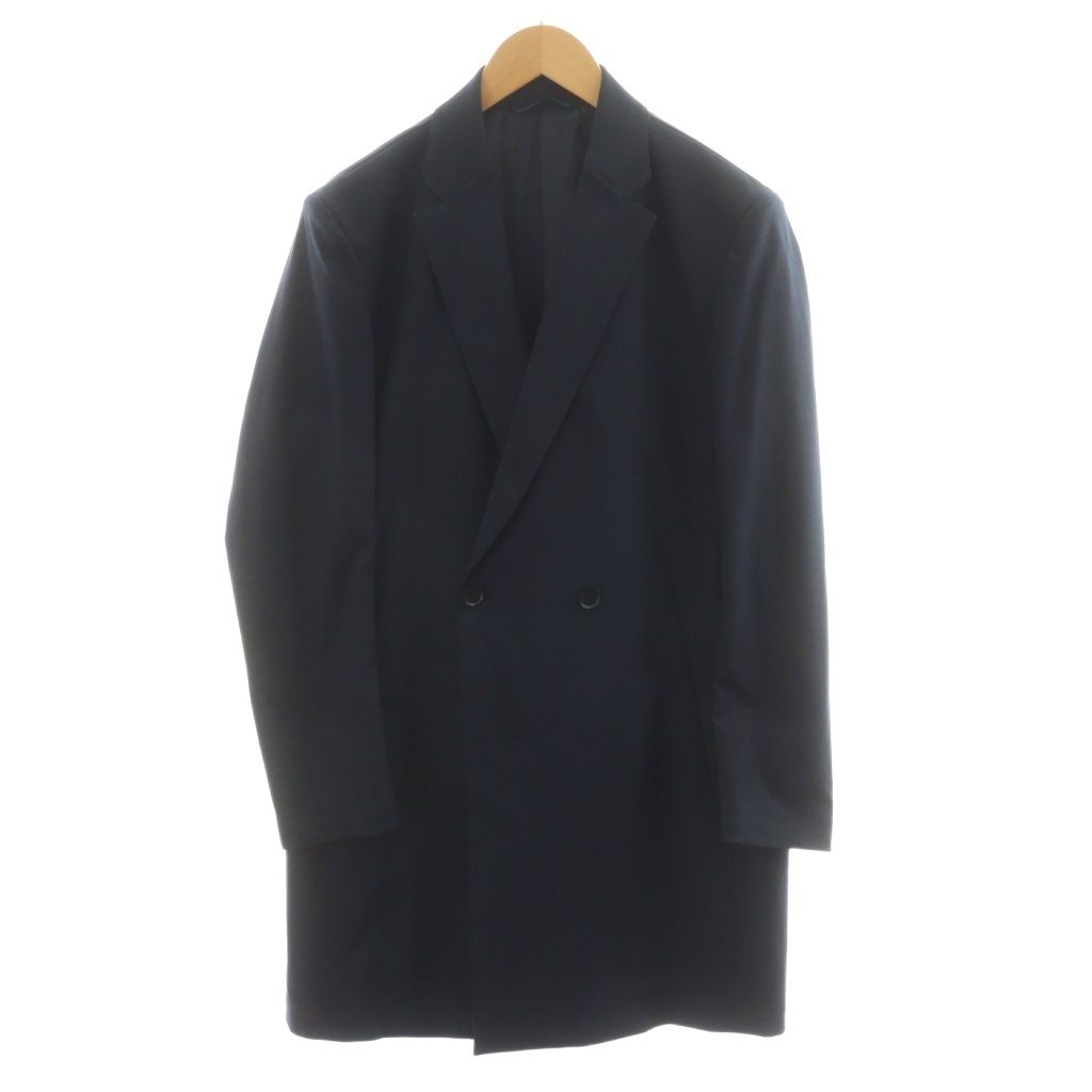 新品　PLST　プラステ　チェスターコート　ベルテッドコート　ウールテンセル　紺 プラステ PLST チェスターコート ロング丈 ダブル S 紺 ネイビー