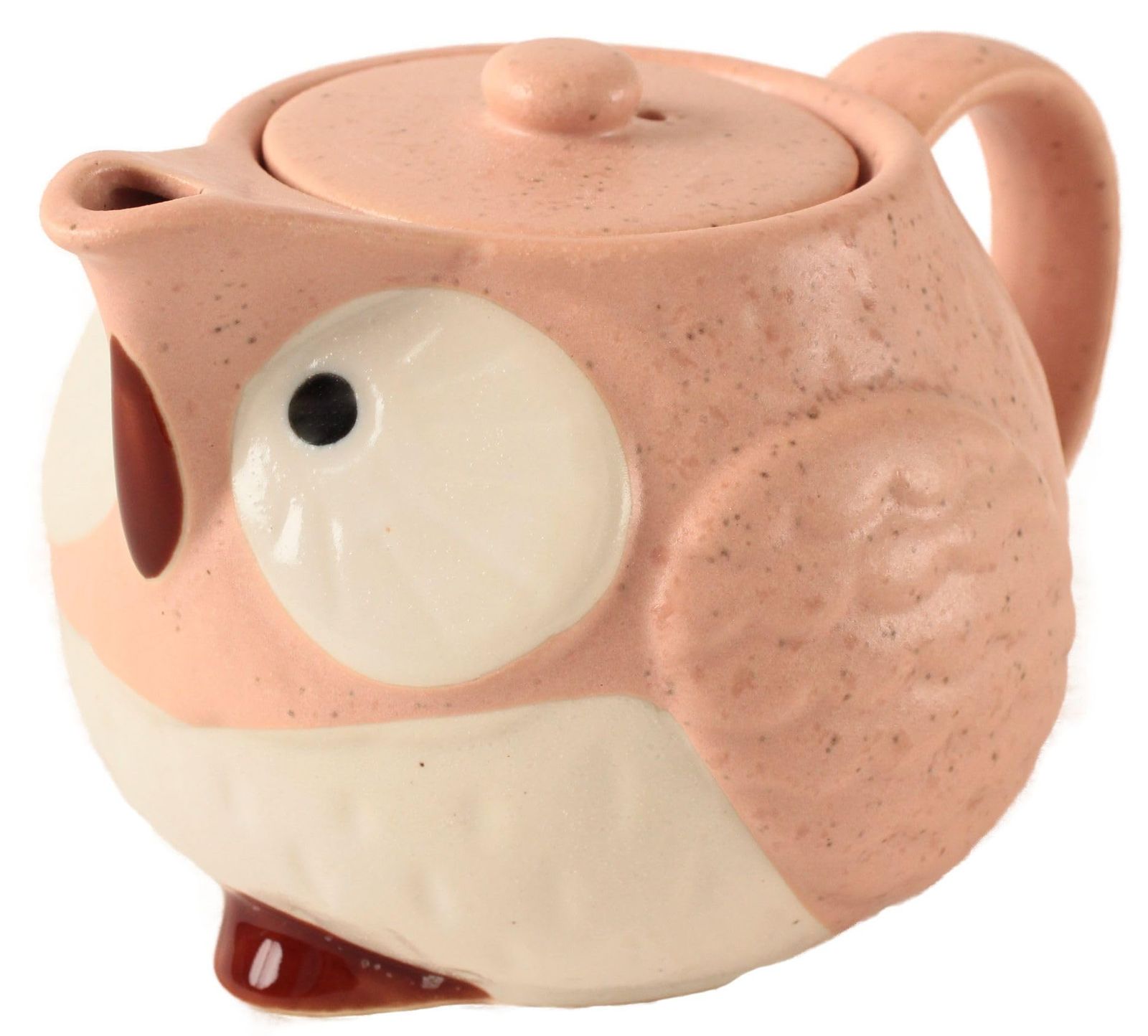 新品 美濃焼 急須 ティーポット ふくろう 梟 かご付 440ml 日本製 ピンク CPK104
