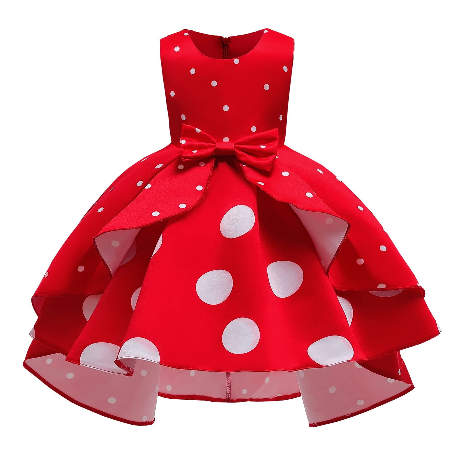 新品 [Dressy Daisy] ネズミの女の子 女の子 ハロウィン 仮装 ガールズ 子供 コスプレ キッズ コスチューム 水玉模様 スカート 袖なし 衣装 サイズ 6～7歳 赤い 130