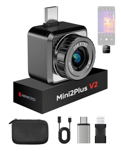 HIKMICRO Mini2Plus V2 サーモグラフィー サーマルカメラ、スマホ用 iOS/Android対応、256x192 赤外線解像度、SuperIR技術、調整可能なレンズ、ビデオ録画、25Hzフレームレート、バッテリー不要、スマホ 4028e892