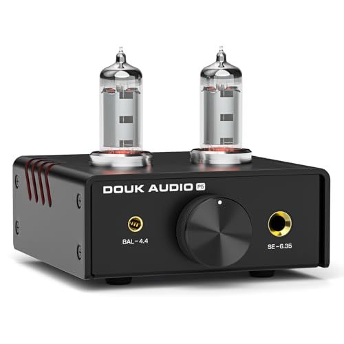 Nobsound P5 HIFI真空管 ヘッドフォンアンプ： デュアルモノラル設計 4.4mm&6.35mm出力 200V高電圧駆動 真空管/オペアンプ交換可能 低ジッター オーディオマニア向け (アルミ)送料無料