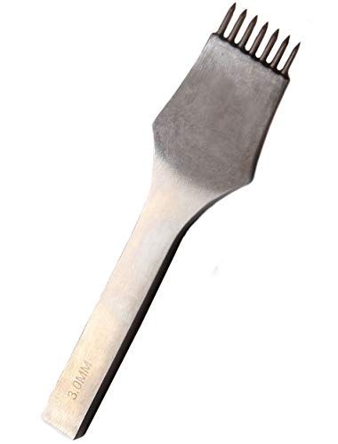 丸目打ち レザークラフト ツール 工具鋼 打ち具 工具 内縫い a171 (4mm 7歯)送料無料