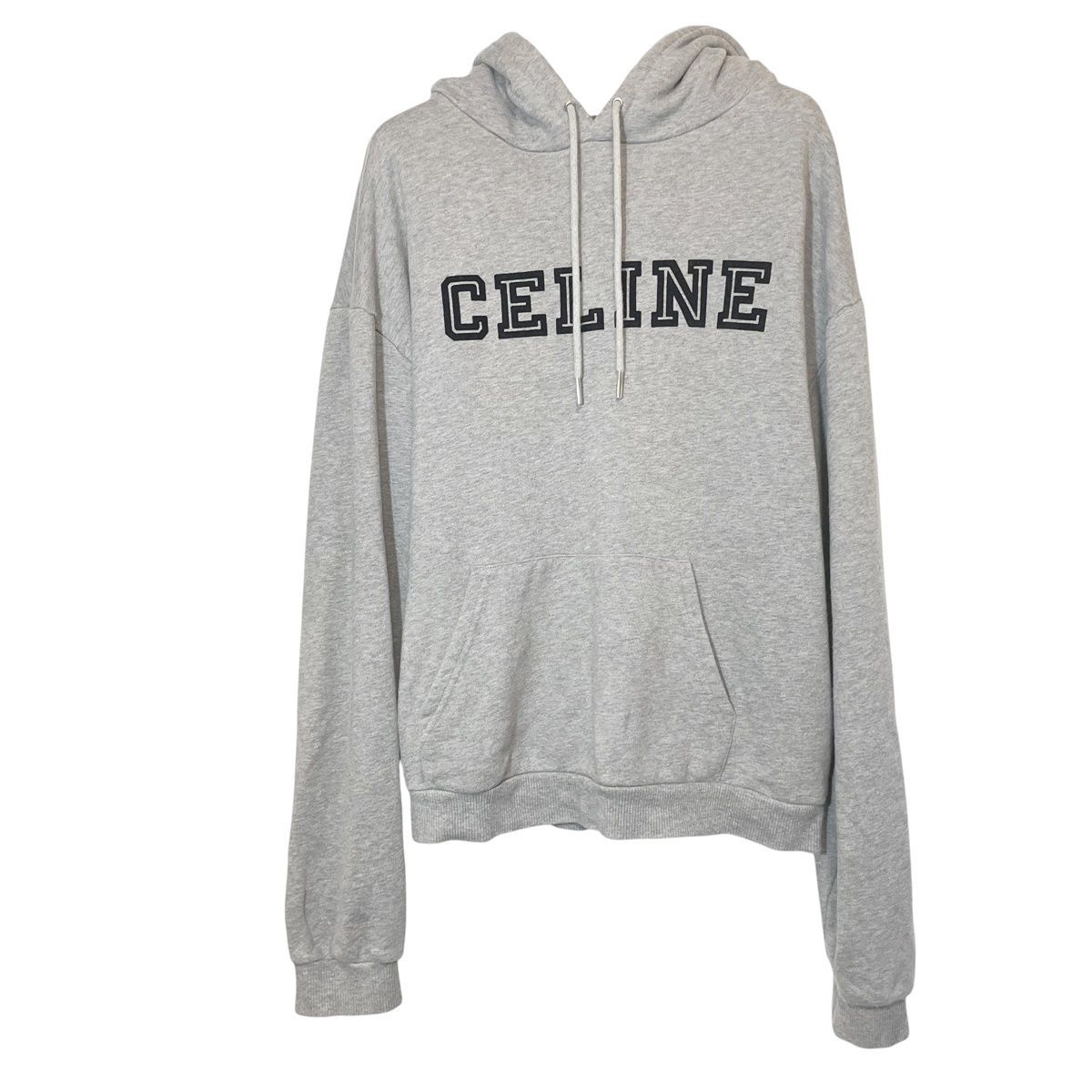 【中古】CELINE セリーヌ ロゴ コットンフリース パーカー グレー RY032510Z.08BQ サイズM グレー パーカー 26014500 RD