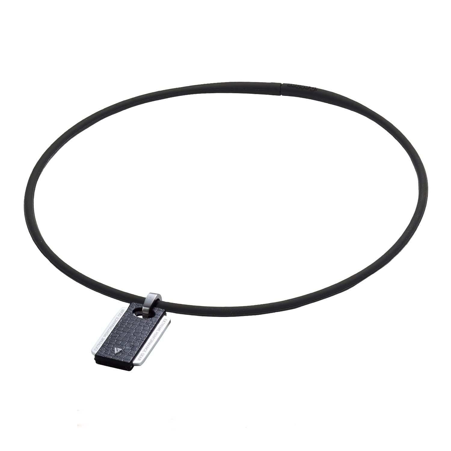 phiten(ファイテン) ネックレス RAKUWAネック EXTREME スクエア ブラック/シルバー 50cm【肩こり】【首こり】【ファイテン先端技術メタックス採用】