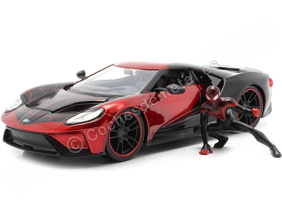 新品 1:24 MARVEL SPIDERMAN MILES MORALES & 2017 FORD GT スパイダーマン ミニカー