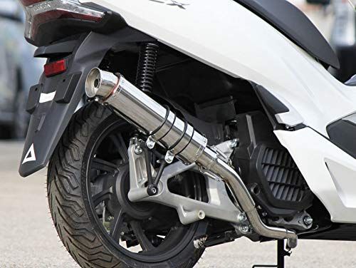 新品 HMS ホンダ PCX125esp/PCX150 (2BJ-JF81/2BK-KF30) 2018年～2020年モデル対応 バイクマフラー R300 アップタイプ SUS ステンレス マフラー シルバーカラー 201-021