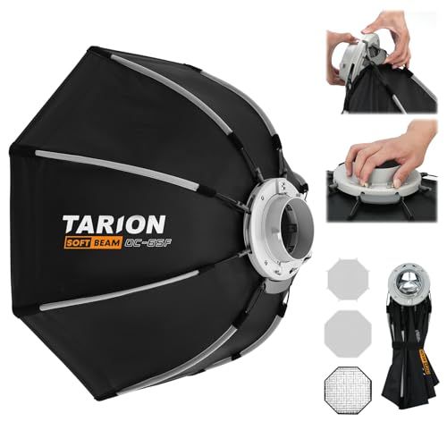 TARION 八角形ソフトボックス65cm ワンタッチクイックリリース ボーエンズマウント 折りたたみ式 ディフューザー/ハニカムグリッド/バッグ付き スピードライト/COBライト/ストロボライト対応 撮影、ポートレート写真、商品写真 OC- a96fd732