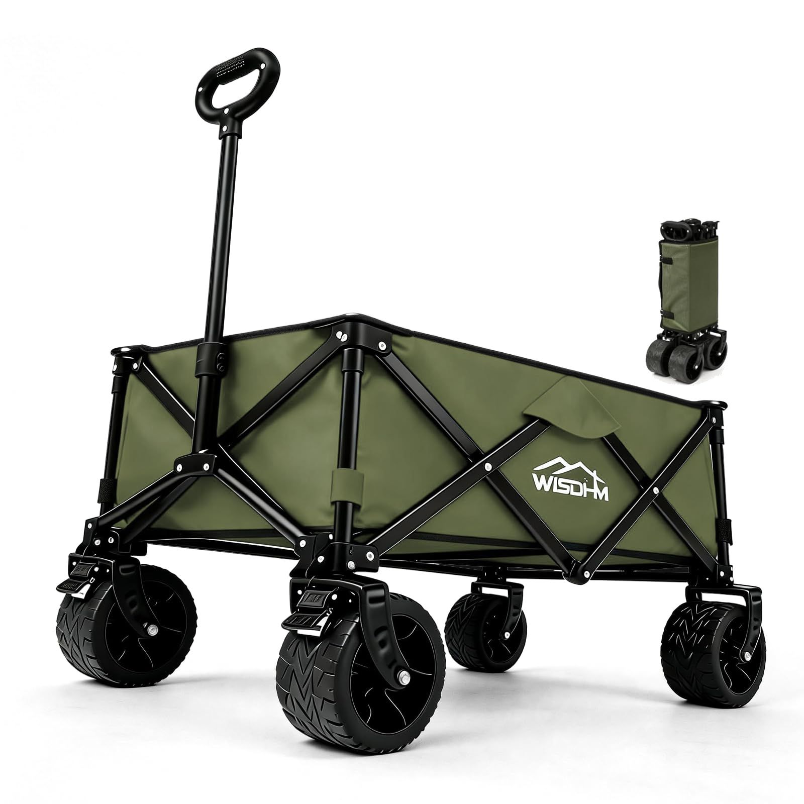 ☆新品☆「WISDHM」 キャリーワゴン アウトドアワゴン 自立収納 超軽量 大容量150L 高耐荷重250kg 大型タイヤ コンパクト 折りたたみ 子供乗せれる キャリーカート ワンタッチ 静音 キャンプカート 荷物運び 買い物 釣り イベ 73292be5