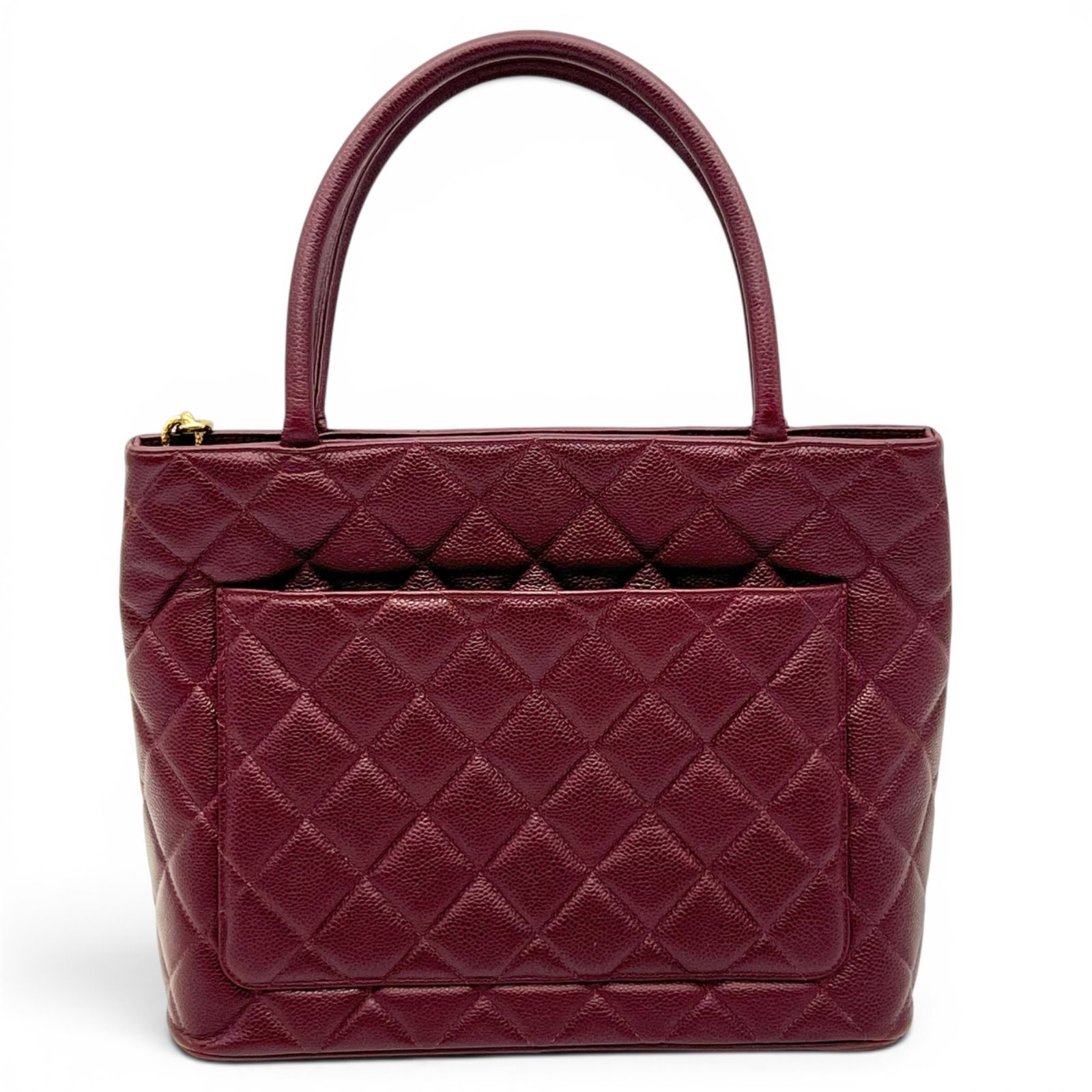 CHANEL シャネル 復刻トート キャビアスキン ボルドー ワインレッド 7