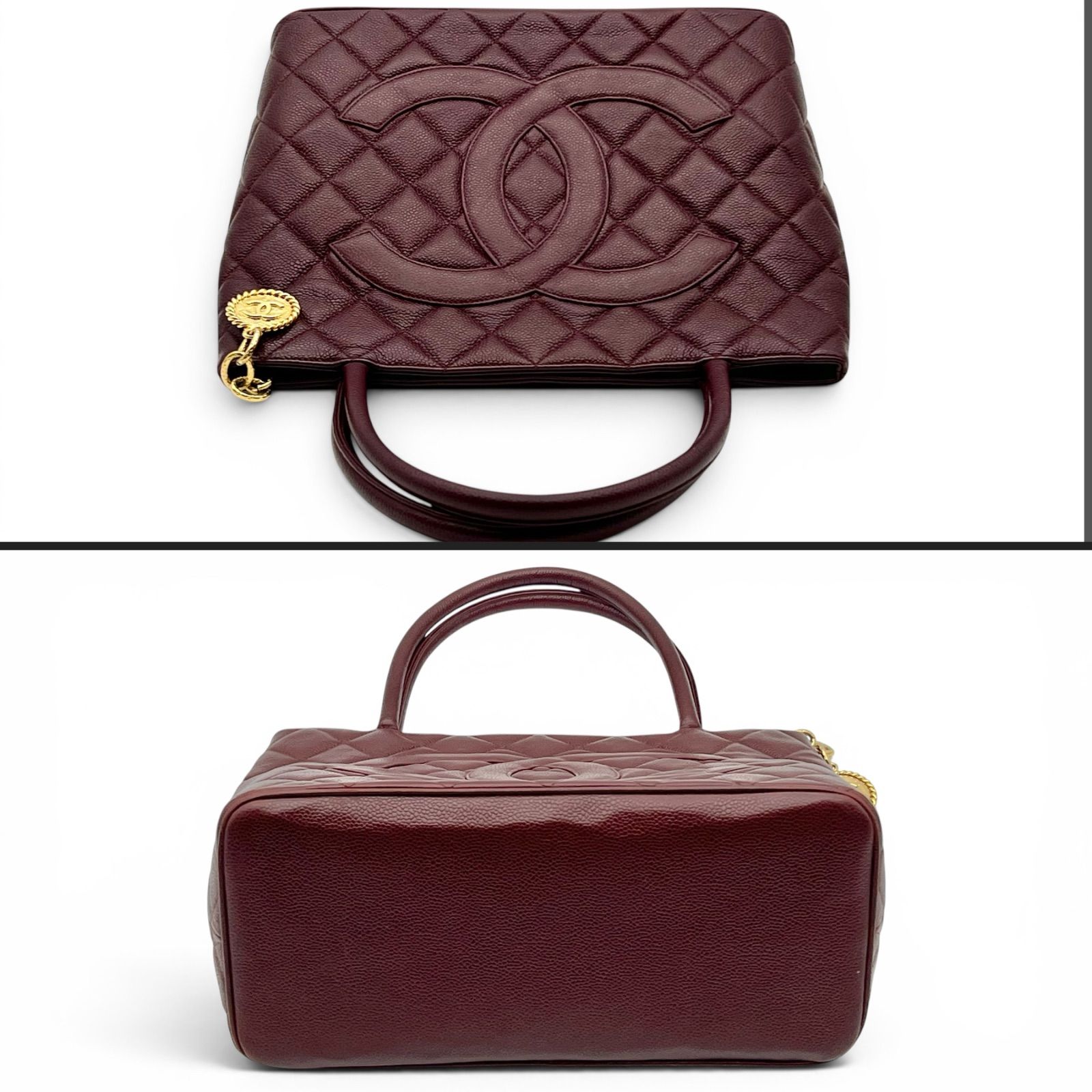 CHANEL シャネル 復刻トート キャビアスキン ボルドー ワインレッド 7