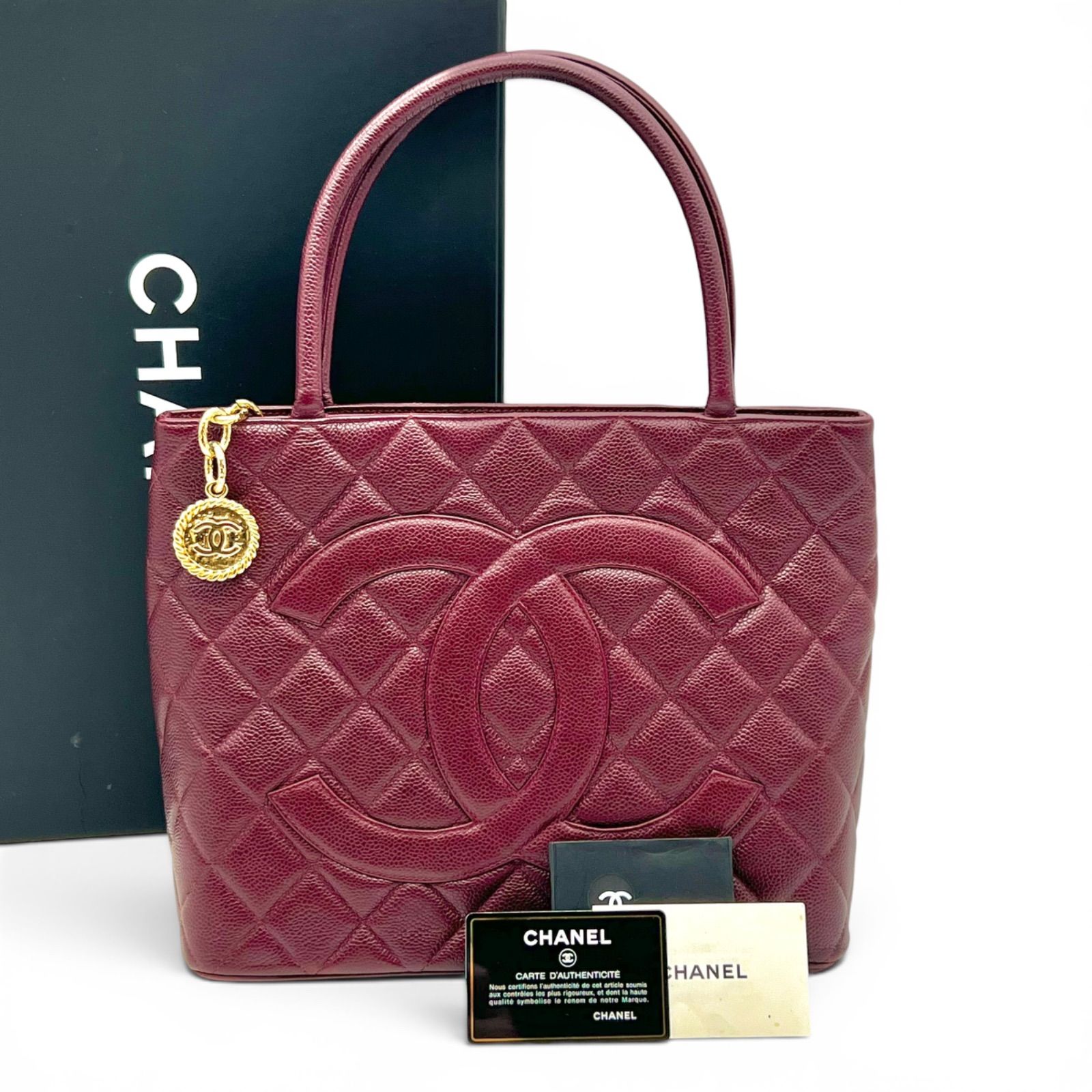 【希少カラー】CHANEL シャネル 復刻トート キャビアスキン ボルドー CHANEL シャネル 復刻トート キャビアスキン ボルドー ワインレッド 7