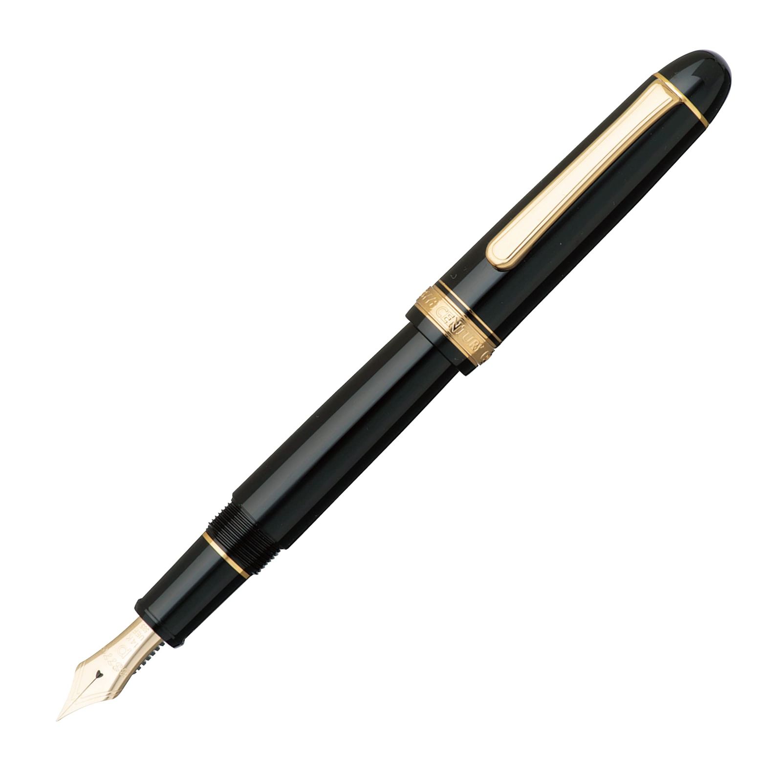 新品 プラチナ万年筆 万年筆 #3776 センチュリー ブラックインブラック 細字 PNB-15000#1-2 本体サイズ:139.5x15.4mm/細/20.5g
