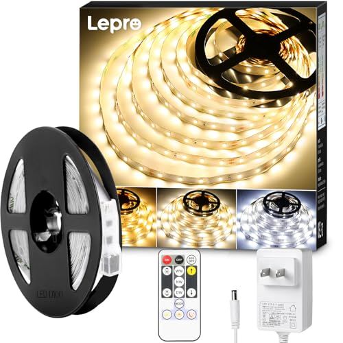 Lepro LED テープライト 10m ledテープ 電球色・昼光色・昼白色 調光調色 明るさ調整 間接照明 リモコン付き イルミネーションライト 3pin 2835SMD 取付簡単 非防水 店舗 室内 ホーム装飾用 DIY ledテープラ 19da04b8