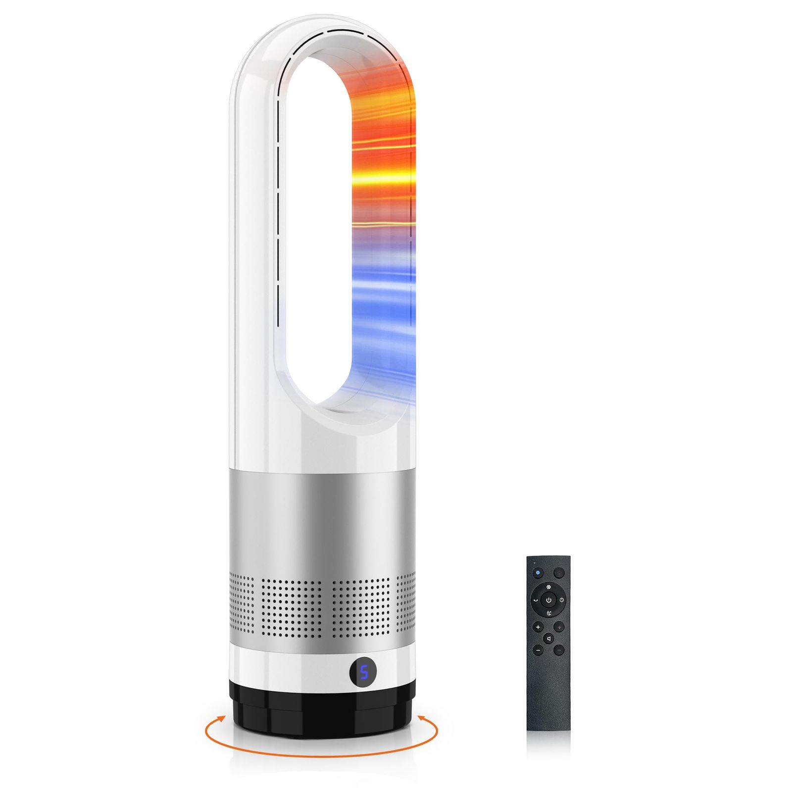 【2025冬モデル】セラミックヒーター 冷暖兼用 羽根なし ヒーター 暖房器具 省エネ 電気 3段階温風+8段階送風 100°首振り 9Hタイマー 静音 DCモーター 節電 リモコン操作 ?暖房 40W/1100Ｗ 大風量 速暖 過熱保護 転 81d01a26