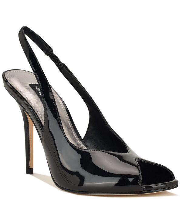ナインウェスト レディース シューズ サンダル Nine West Womens Pretta Peep Toe Slingback Stiletto Sandals Black Patent ブラック